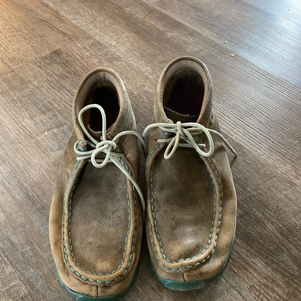 Teal twisted X shoes